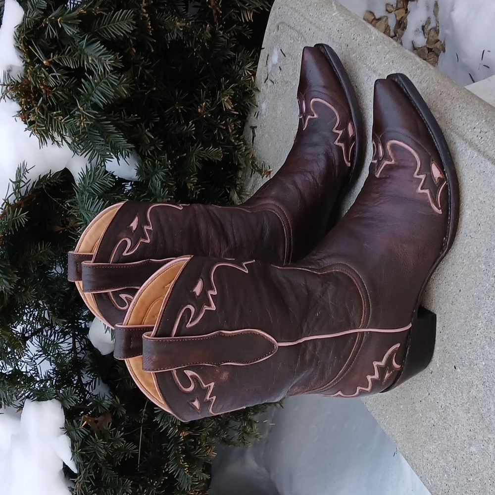 Old Gringo Brown and Pink Heeled Boots